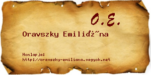 Oravszky Emiliána névjegykártya